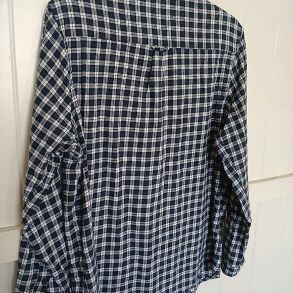 DuxBak Thomas Cook Shirt Men's Small Thermal Brushed Cotton Button Up Blue Plaid - Picture 6 of 11